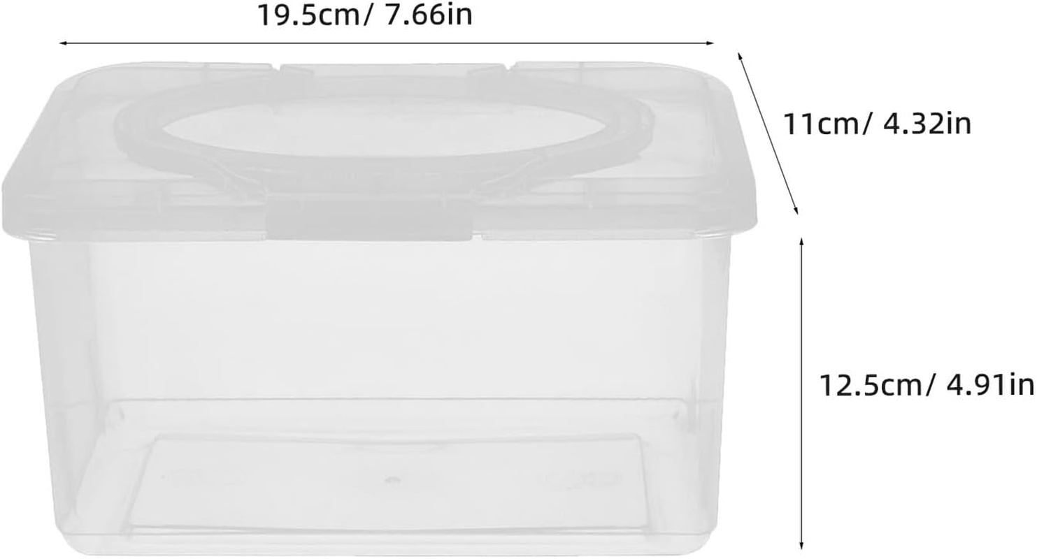 Reusable Wipe Dispenser with Dustproof Cover Weighted Non Slip Wipes Container for Nursery and Home Bathroom Wide Mouth Refillable Case Storage and Easy Access Transparent Lid image number 3