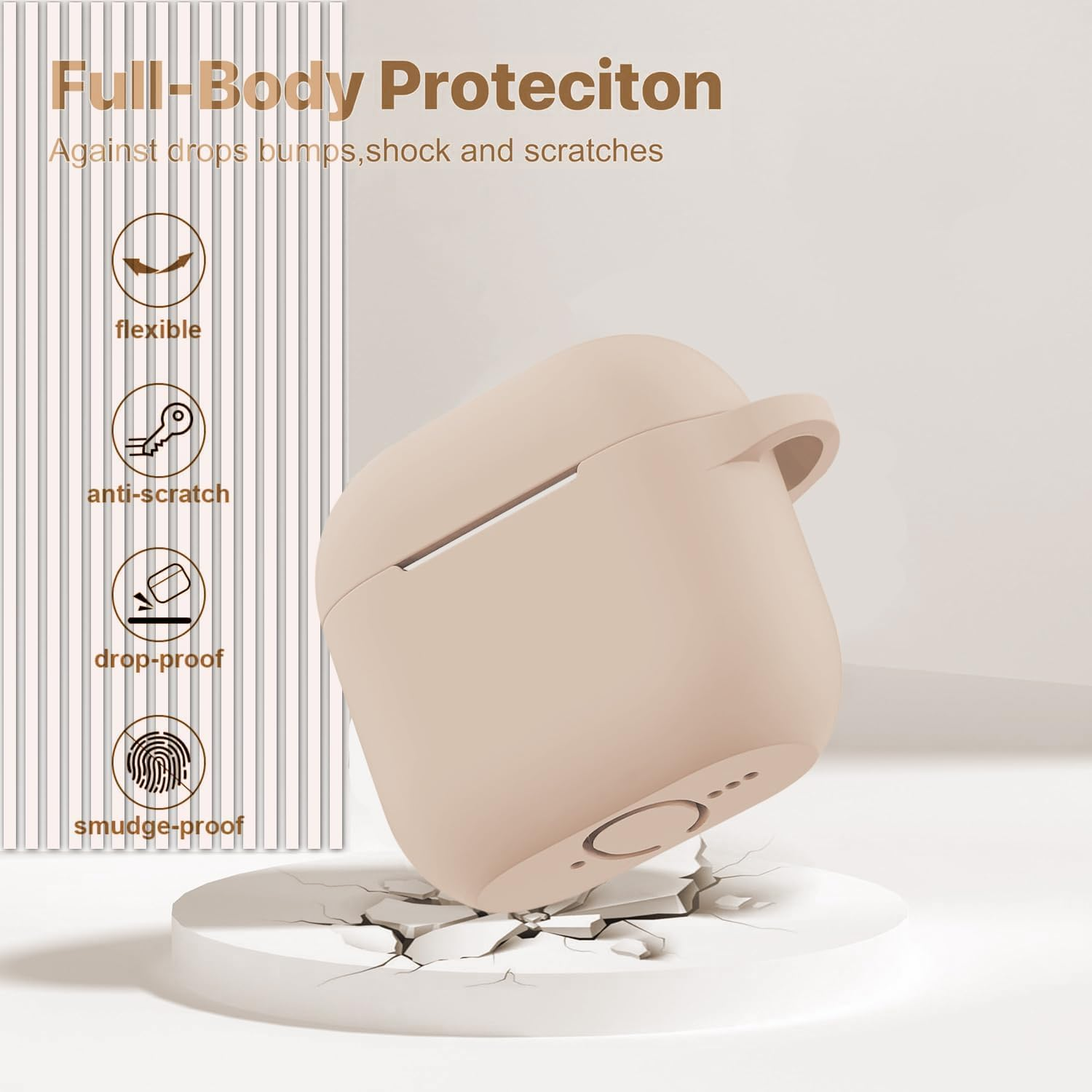 Case Fit for Case Apple Airpods 4 Generation with Cute Keychain, Compatible for Airpods 4 Cases 2024 Cover,For Women and Girls,Milk Tea - Lavender image number 2