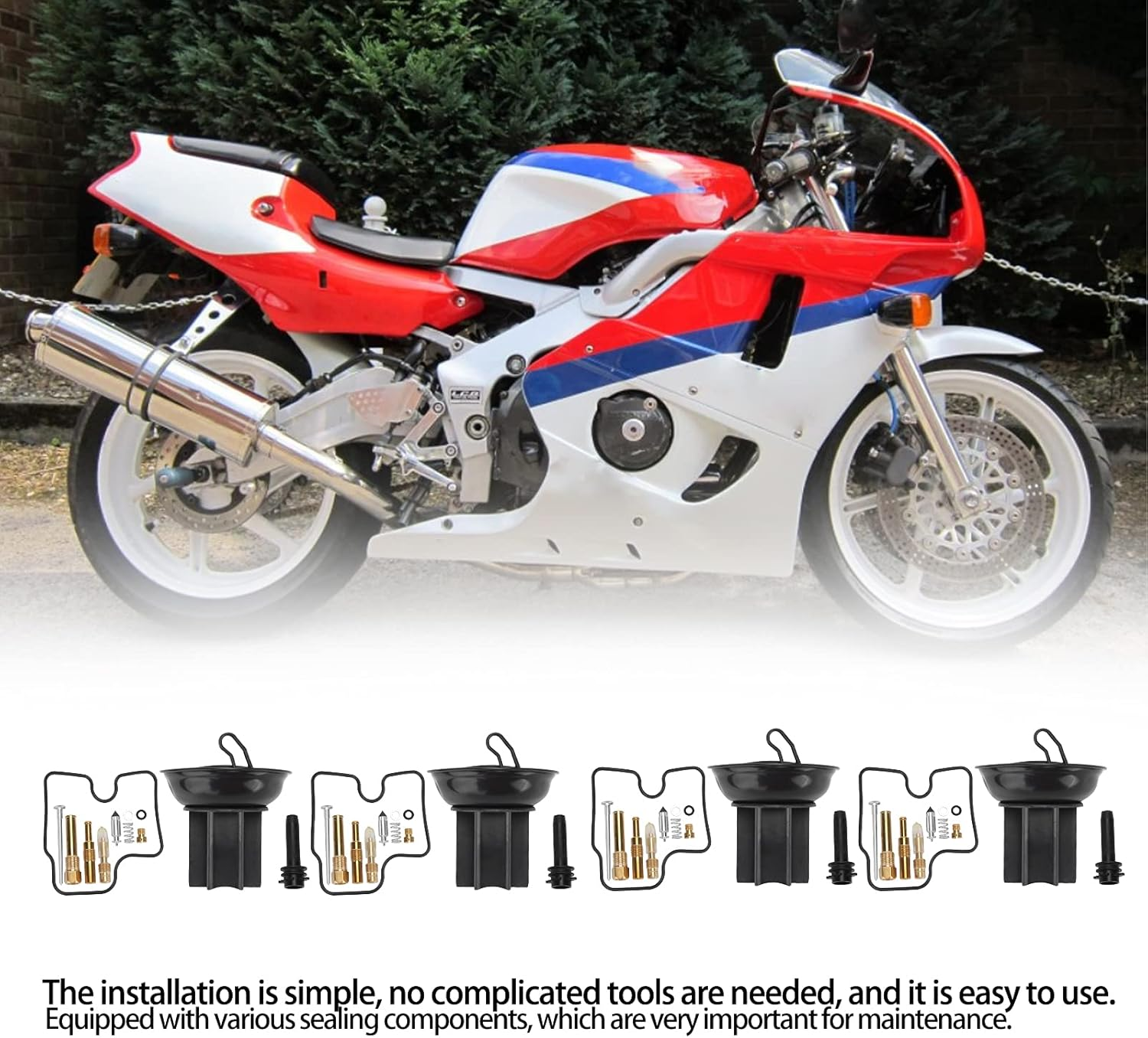 Motorcycle Carburetor Repair Kit, Powersports Carburetors, Carb Overhaul Accessory Replacement for CBR400 CBR 400 NC29 CBR250 CBR 250 NC22 image number 1