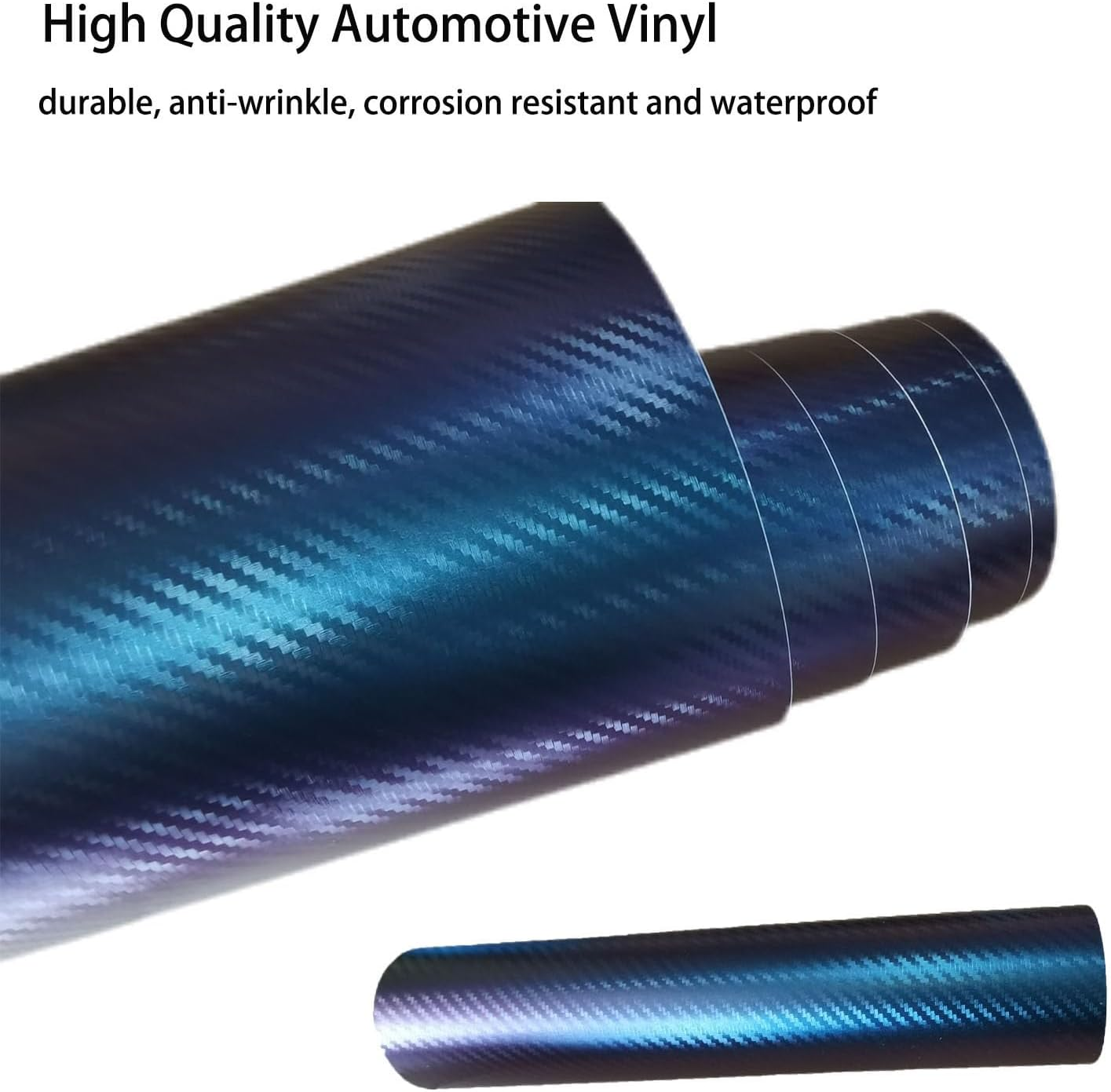 Chameleon Blue to Purple Carbon Fiber Car Vinyl Wrap Sticker Decal Sheet Self Adhesive Bubble Free (1Ft X 10Ft) image number 5