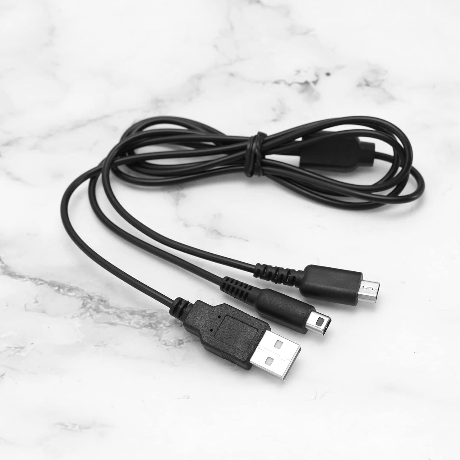 2Pcs USB Power Charger Cable Cord Replacement Compatible with Nintendo 3DS/ 3DS XL/ 2DS/ Dsi/Dsi Xl/New 3DS 2 in 1 Charging Cable image number 2