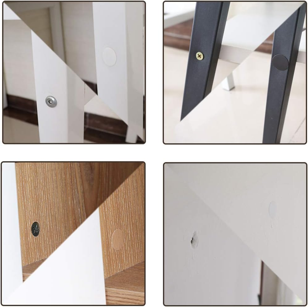 Self-Adhesive Screw Hole Stickers PVC Cover Caps Dustproof for Wooden Furniture Cabinet 21Mm 2 Sheets/108 Pcs Deep Oak
