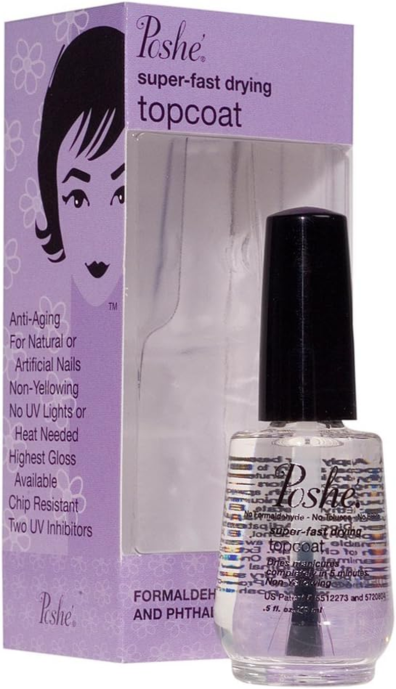 Poshe Super Fast Drying Top Coat, 0.5 Fluid Ounce image number 2