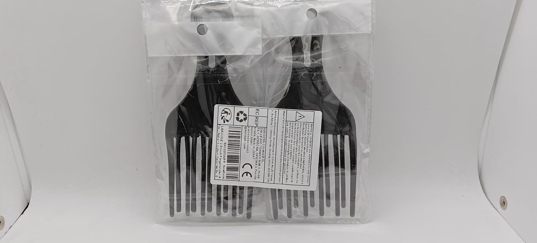 LAKJUOZ Pack of 2 Finger Styler Afro Combs Coarse Hair Comb Curling Comb Plastic Comb Natural Curls Perm Strands image number 1