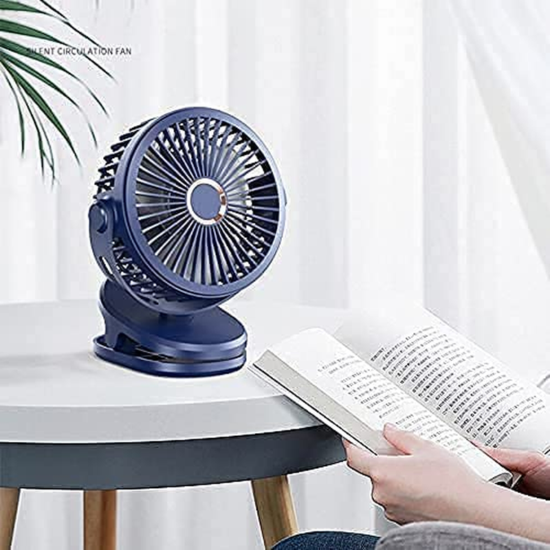 Portable Mini Clip on Fan, 10000Mah USB Rechargeable Battery Operated, Personal Small Desk Fan with 3 Speed & 270&deg; Rotate for Bedroom Home Room Stroller Table Camping image number 6