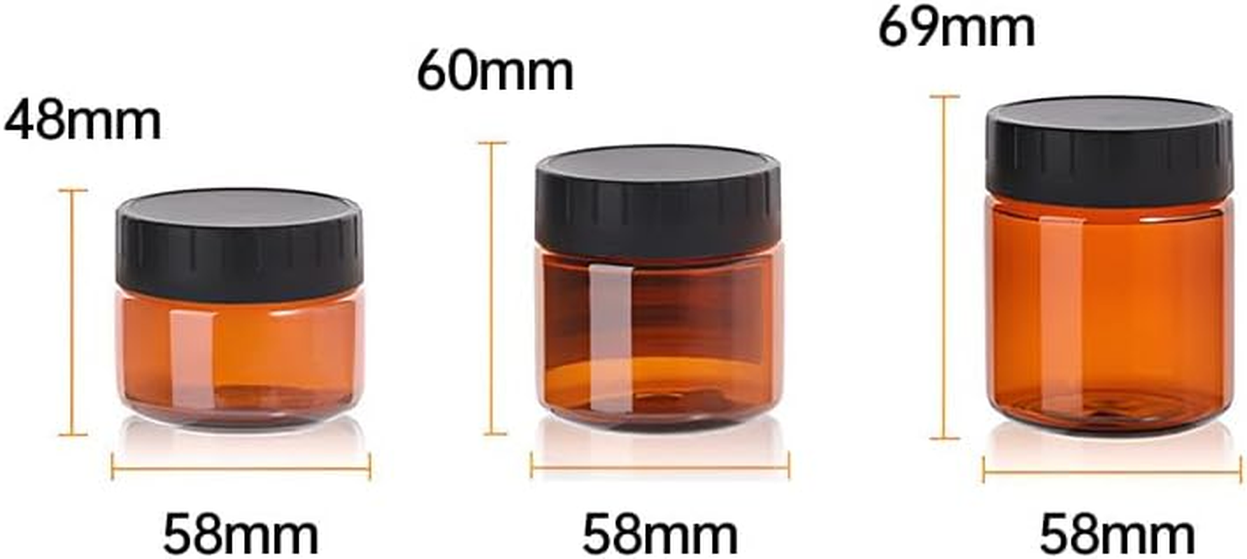 High-Quality PET Plastic Cream Bottle - 10PCS, 60ML/100ML/120ML, Double Layer Container for Cosmetic Creams, Skincare, and Lotions, Amber Brown Jar with Secure Black Lid image number 5