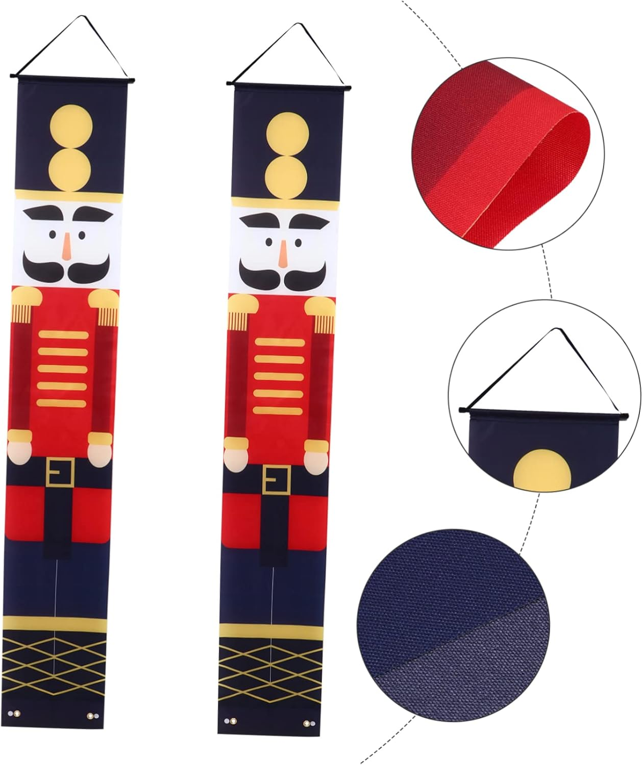 BUGUUYO Elegant Nutcracker Soldier Pattern Door Banner LED Christmas Decorations for Holiday Banquet Decor image number 2