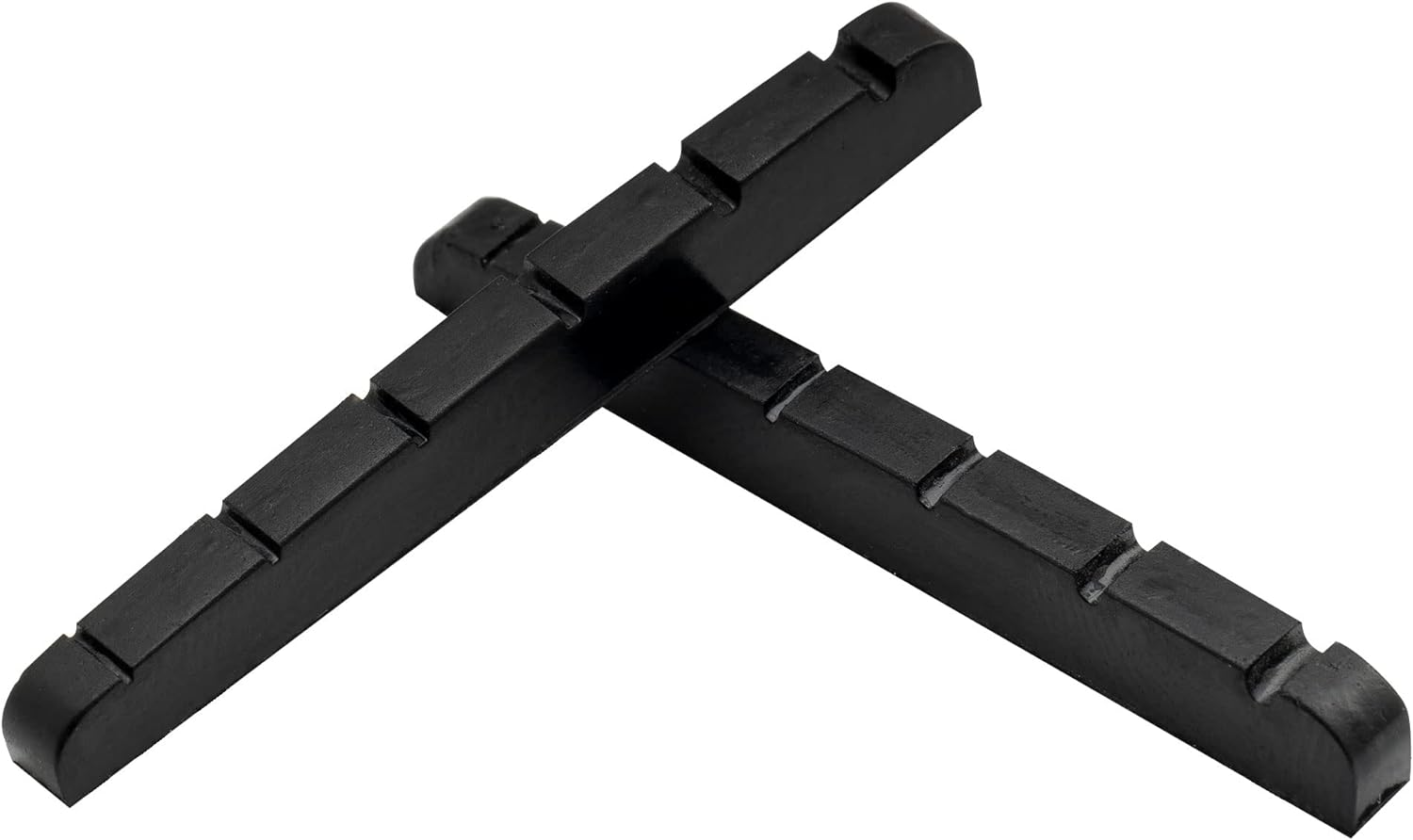 Musiclily Pro Urea Resin Plastic 43Mm Slotted Strat Tele Electric Guitar Nuts Flat Bottom for 6-String Stratocaster/Telecaster Guitar, Black(Set of 2) image number 4