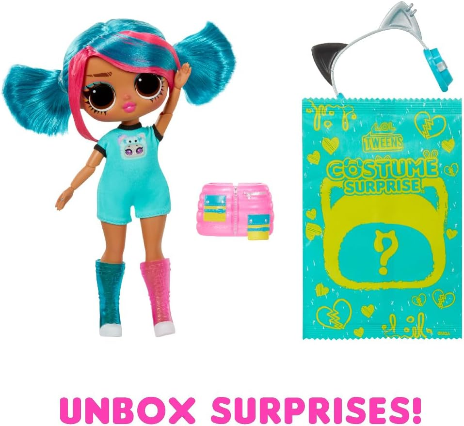 L.O.L. Surprise! Tweens Costume Surprise Emma Emo Fashion Doll with Inflatable Teal Kitty Pet Costume and Multiple Surprises Including Fabulous Fashions & Accessories &ndash; Great for Kids Ages 4+ - Emma Emo image number 3