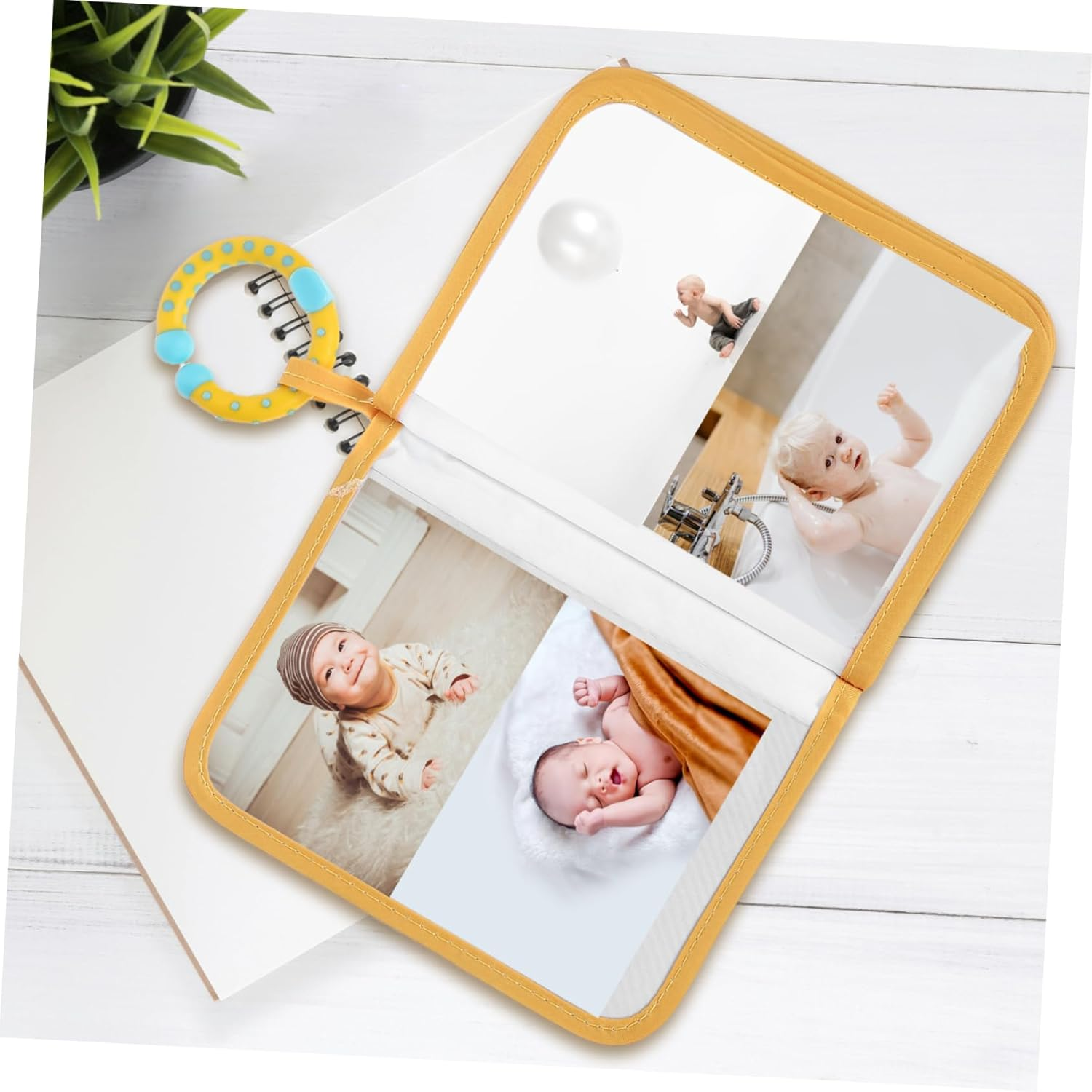 Toyvian Soft Photo Album Fabric Keepsake My First Family with Photo Slots for Newborn Boy Girl Versatile Storage for Keepsakes and Shower Gift
