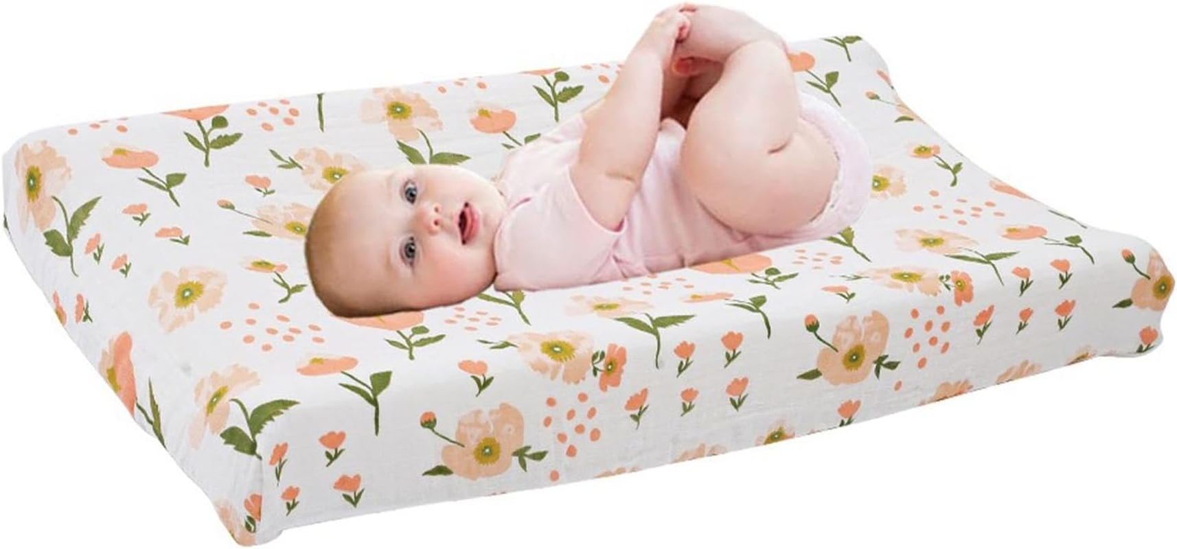 Lyanny Changing Pad Cover, Cotton Breathable Waterproof Diaper Changing Mat Sheets, Cute Print Patterns Diaper Changing Table Covers & Pads for Boys Girls