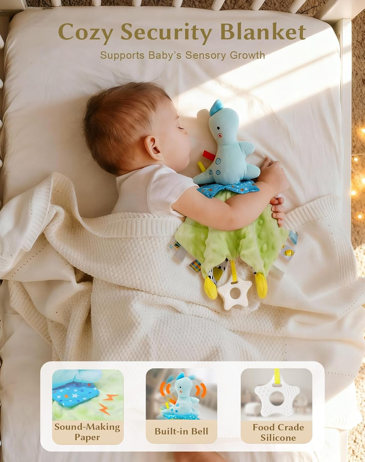 Coralogo Baby Shower Gift Basket - Baby Gift Set with Practical Diaper Caddy, Gifts for New Mom, Gender Reveal Gifts, New Born Essential Include Security Blanket Hat Bib Socks Mittens, Boy