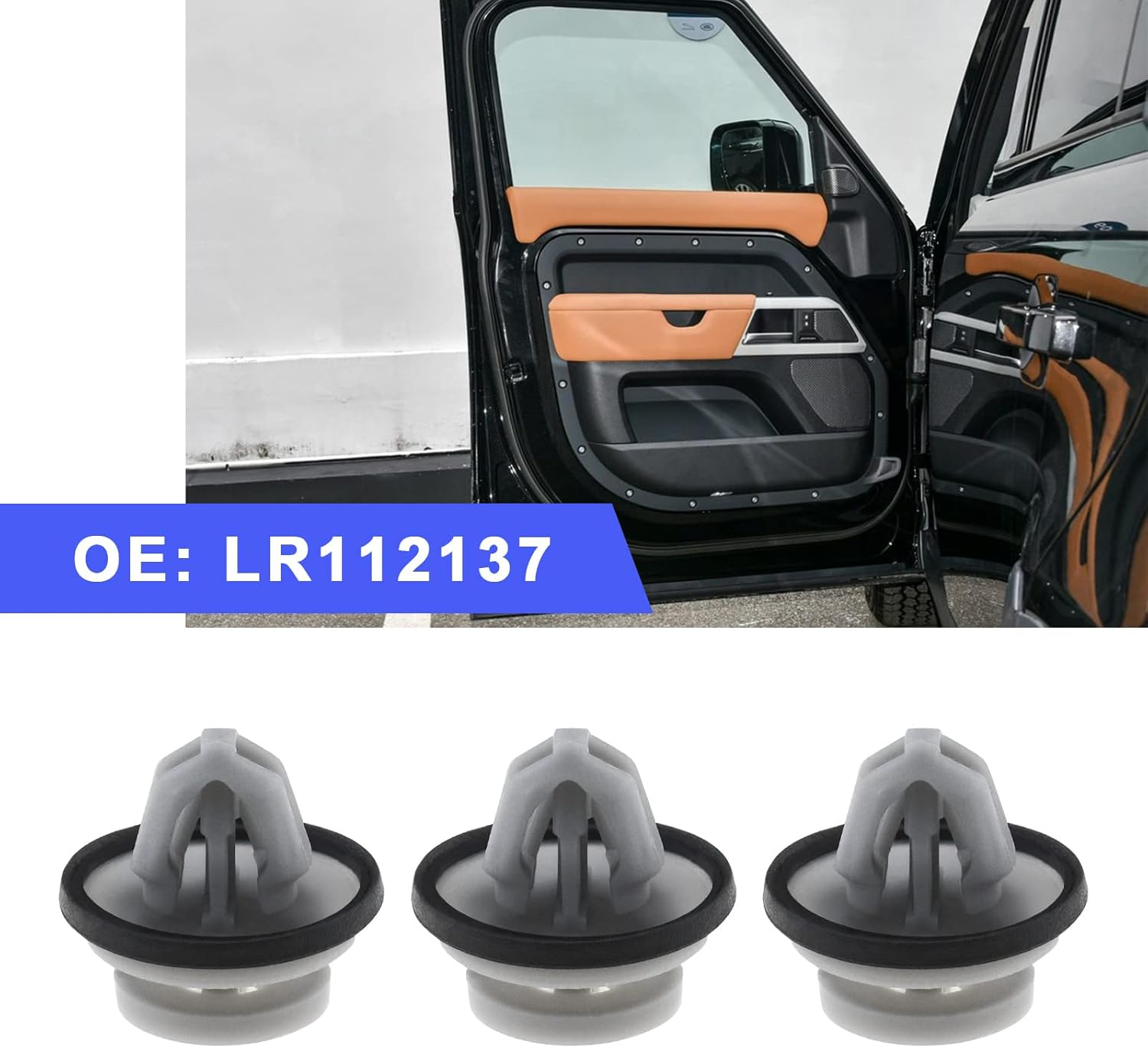 SING F LTD 20PCS Lower Door Moulding Clips LR112137 Compatible with Defender Range Rover Evoque Car Door Panel Door Trim Retainers Clips Plastic Fasteners image number 2