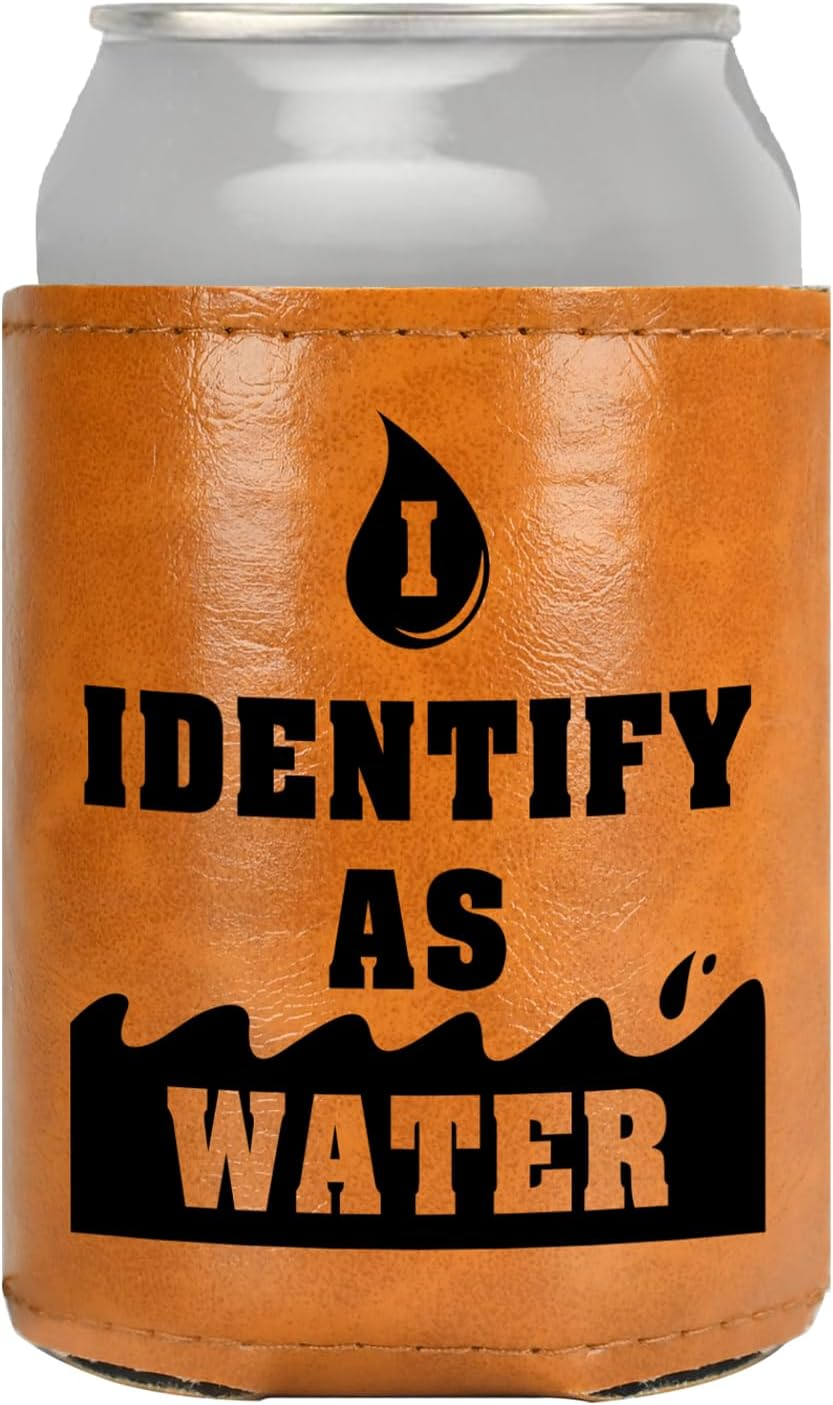 White Elephant Gifts for Adults Leather Can Cooler for Men Christmas Stocking Stuffers Gifts for Dad from Daughter Son Fathers Day Birthday Gag Ldeas Funny Retirement Gift