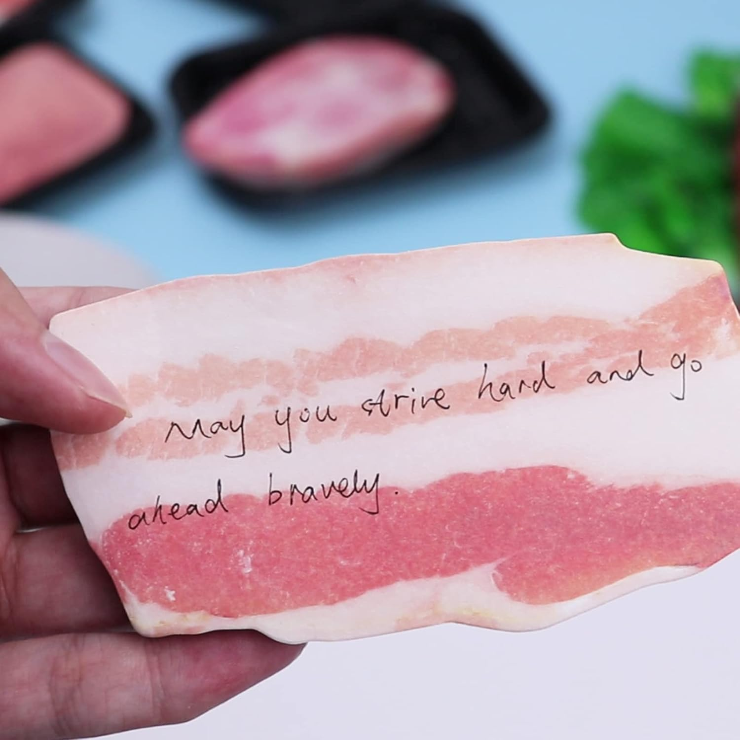 Packs of 8 Novelty Sticky Notes Meat Shape Memo Notes Cute Note Pads Reminder Studying Home Office Supplies image number 1