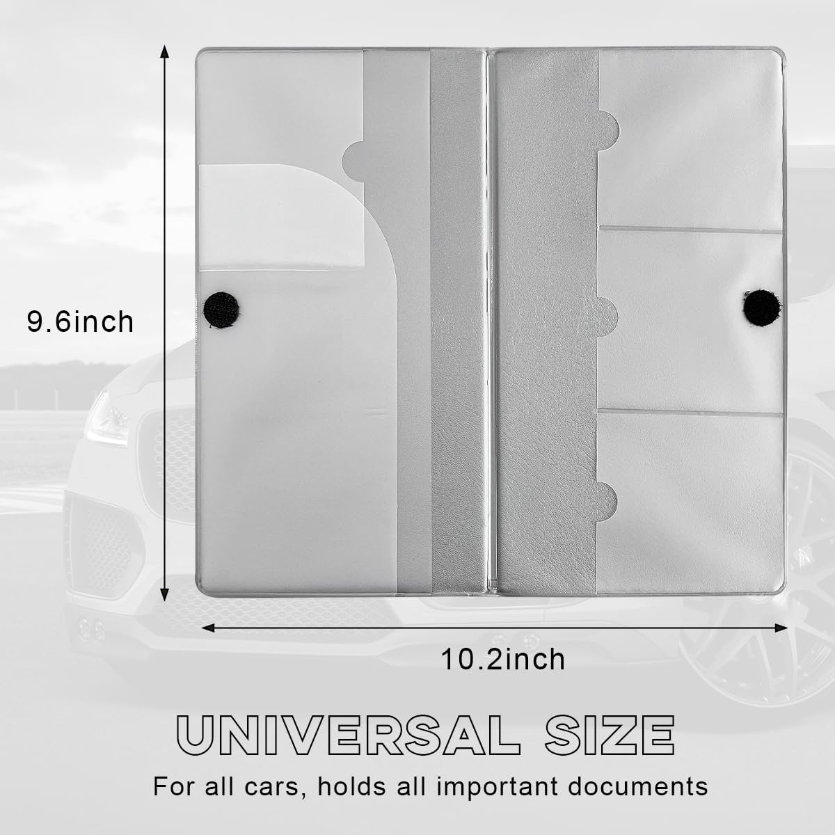 Yourkar Car Registration and Insurance Holder, 9.56"&times;5.19" Automotive Glove Box Organizer, Vehicle Card Document Glove Box Organizer for Documents Cards License, Car Accessories (Gray)