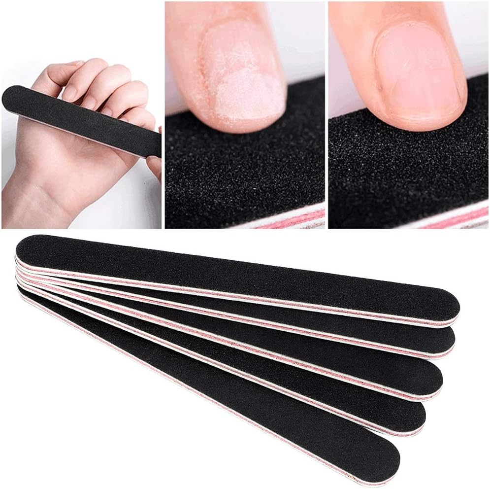 5Pcs Sanding Nail File, Double Sided round Head Nail Files and Buffers Manicure Tools Fingernail Files Nail File and Buffer Set Nail Buffer Block for Nail Salon image number 1