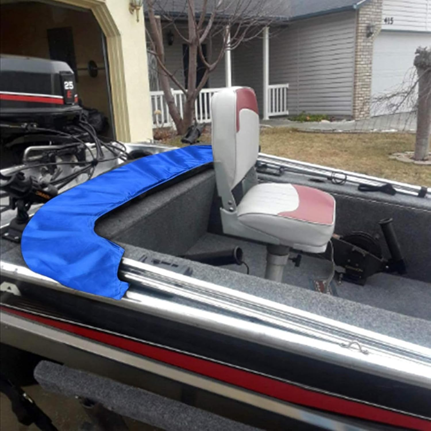 Marine Grade Bimini Boat Canopy - Heavy Duty Oxford Cover, Waterproof Console Shelter | UV Resistant Weatherproof Sunshade Protection, 3 Bow Roof Shade System with Rustproof Frame Mount for All Season image number 1