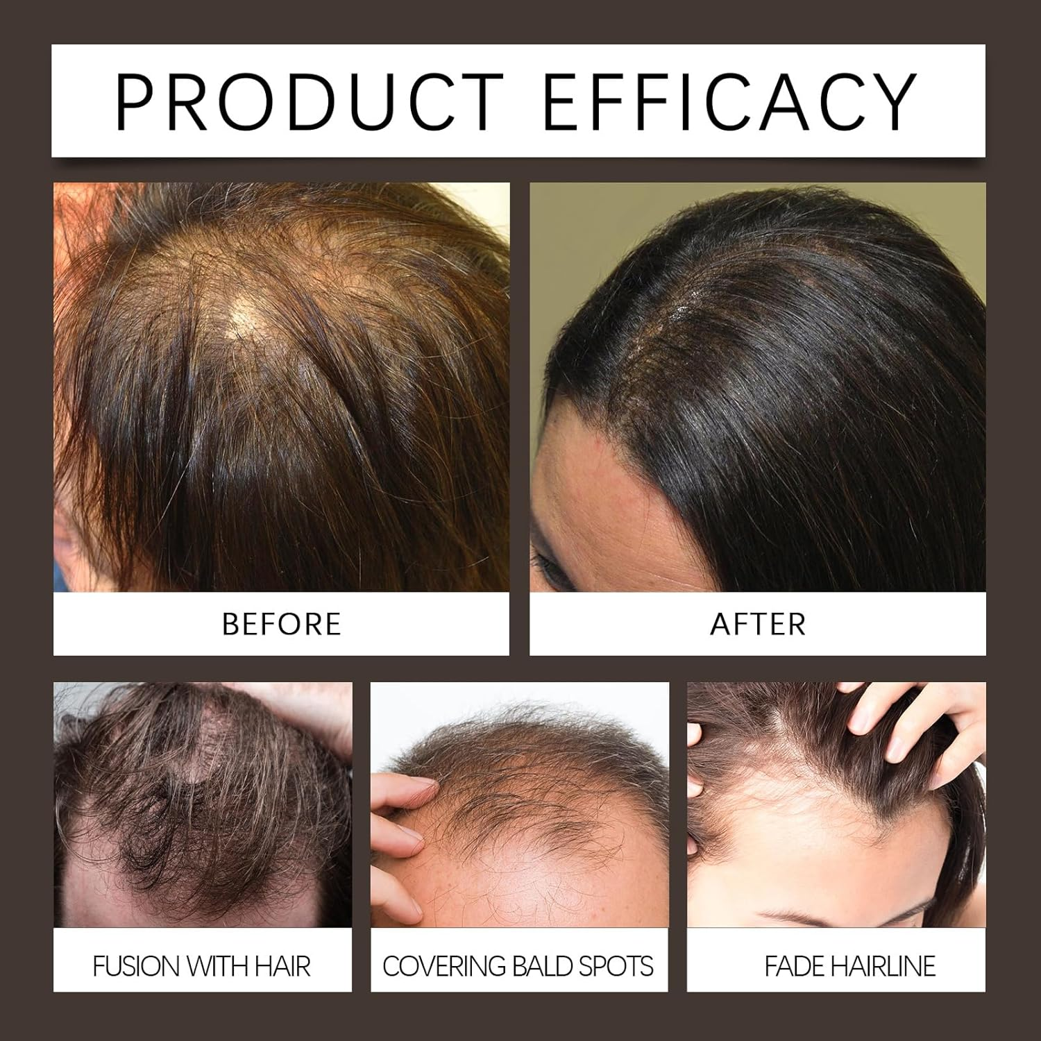 Covrix Instant Hair Powder, Veinsgrain Hair Powder, Hairline Powders Instantly Conceals Hairloss, Root Touch up Hairpowder, Hairlinepowder Stick Root Cover up (#03 Black 黑色) image number 3