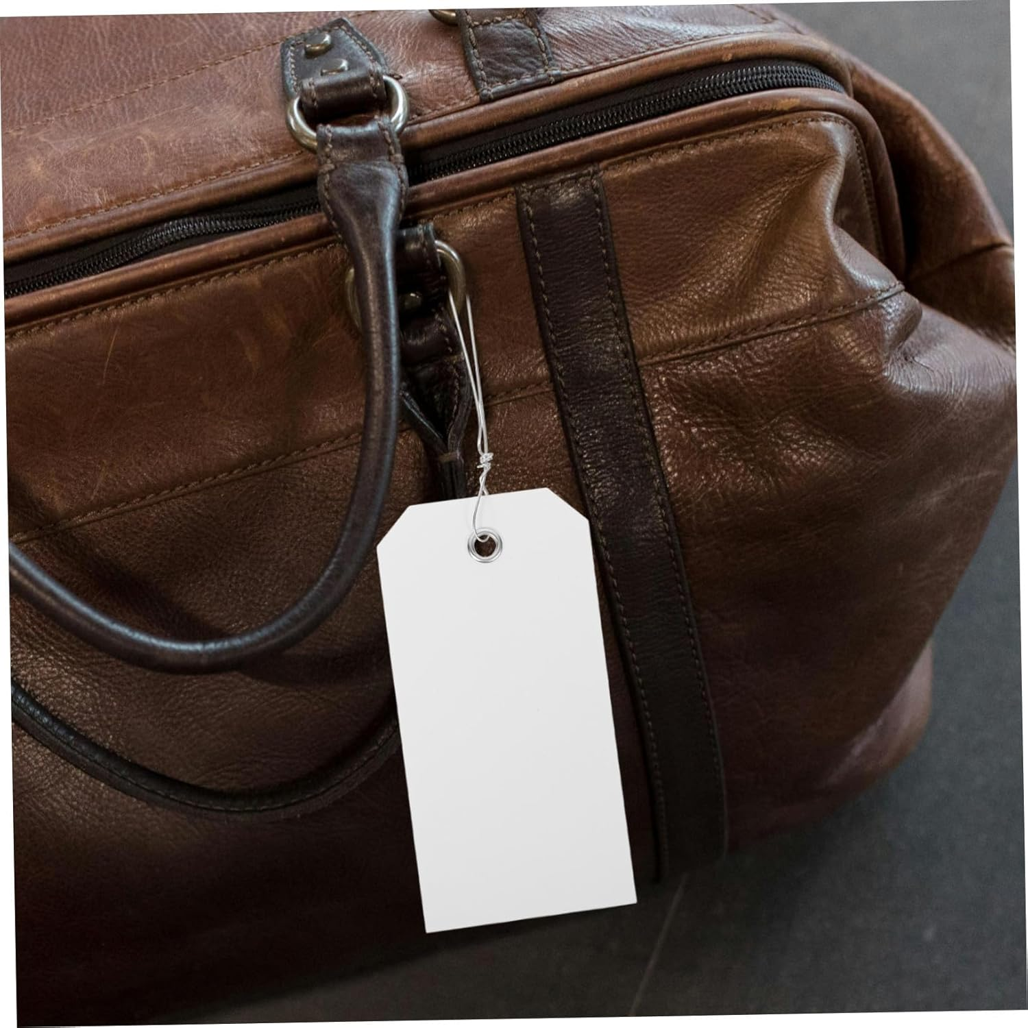 FUNOMOCYA 100Pcs Luggage Tags for Suitcases Wire Writable PVC Travel Tags String for Luggage Identification of Name