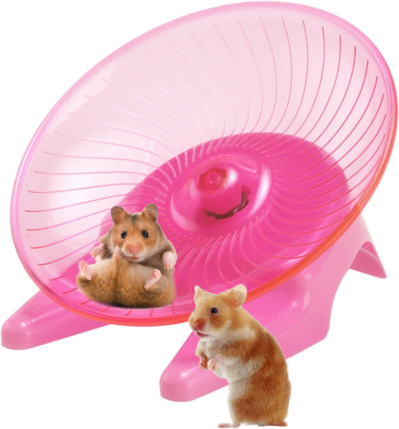 Hamster Flying Saucer - Ultra Quiet Transparent Training Wheel for Hamsters - Indoor Hamster Toy for Hamsters, Gold Bears, Gerbils with Fat Tail, Honey Bunny, Dwarf Hamsters image number 1