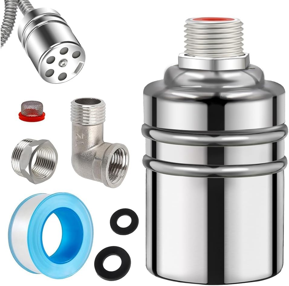 Zicojia 304 Stainless Steel Fully Automatic Water Level Control Float Valve, 1/2In 3/4In Auto Fill Shut off Water Float Valve image number 5