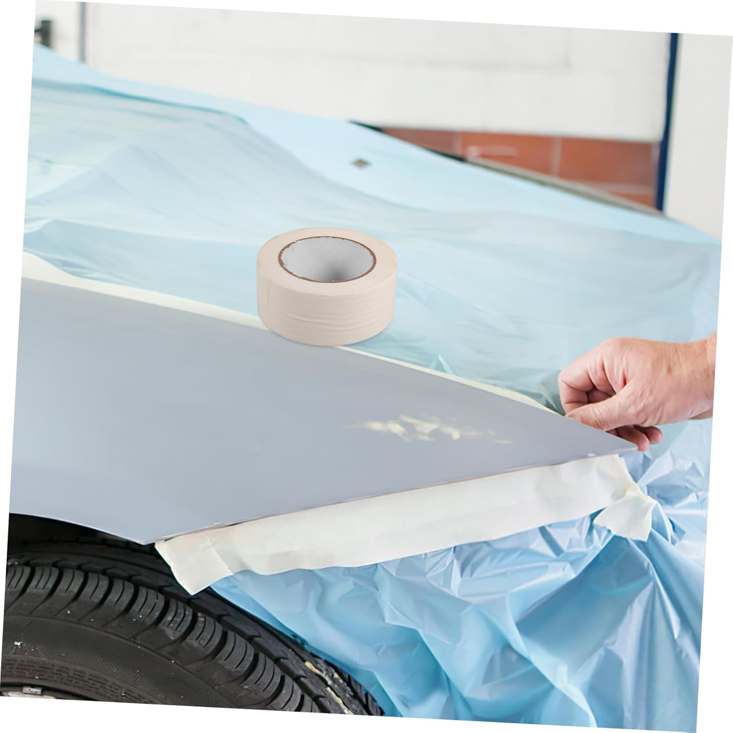 White Masking Tape with Writable Surface High Temperature Resistant Multipurpose Paper Tape for Automotive Paint Masking and Decoration Protection image number 5