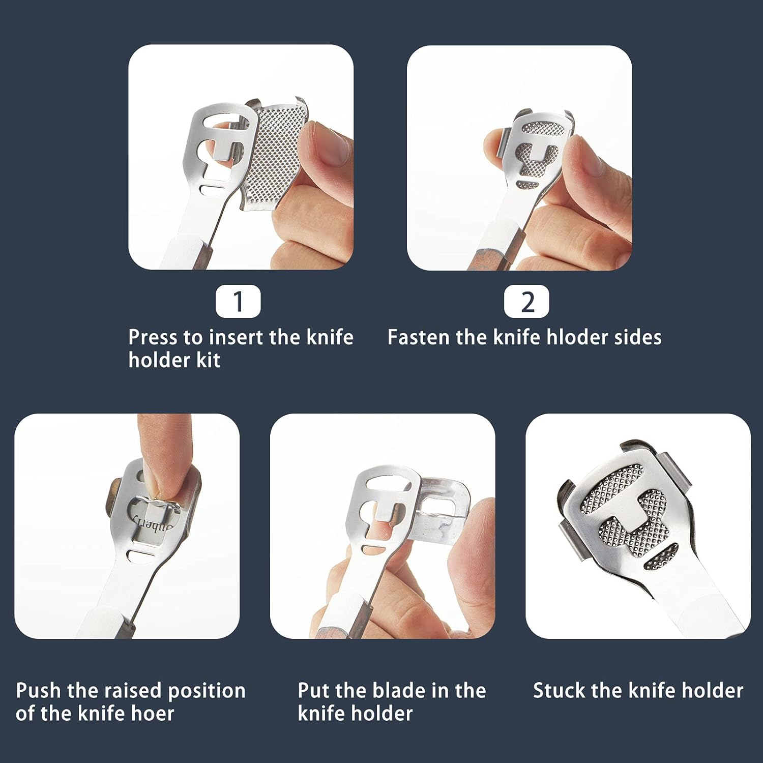 52Pcs Callus Shaver Set,1Stainless Steel Foot Razor Wooden Handle with 50Replacement Slices Blades and 1Foot File Head Foot Care Tools,Foot Shaver Callus Remover,Hard Dry Skin Remover for Hand Feet - Wooden Handle image number 3