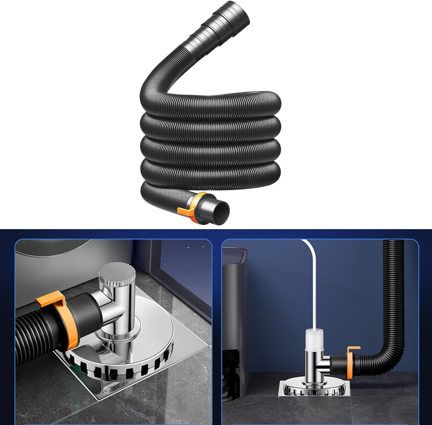 Potable Water Hose - Caravan Waste Pipe | Heavy-Duty Foldable Waste Water Hose for Lawn, RV, Outdoors, Travel, Marine, Camping image number 6