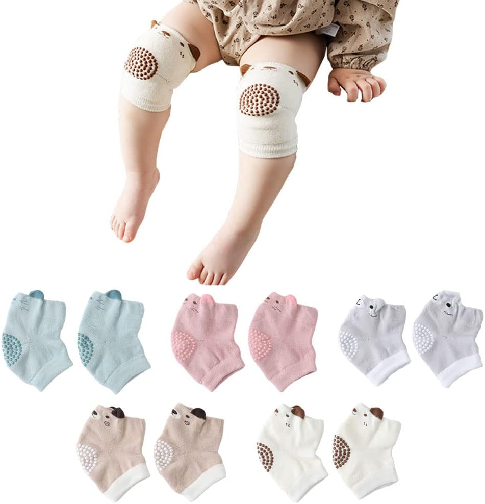 5 Pair Baby Knee Pads Anti-Slip Baby Crawling Knee Pads Baby Knee Pads Elastic Leg Warmers Toddlers Leg Protectors Baby Knee Protectors Leg Warmers Baby Toddlers Crawling Socks