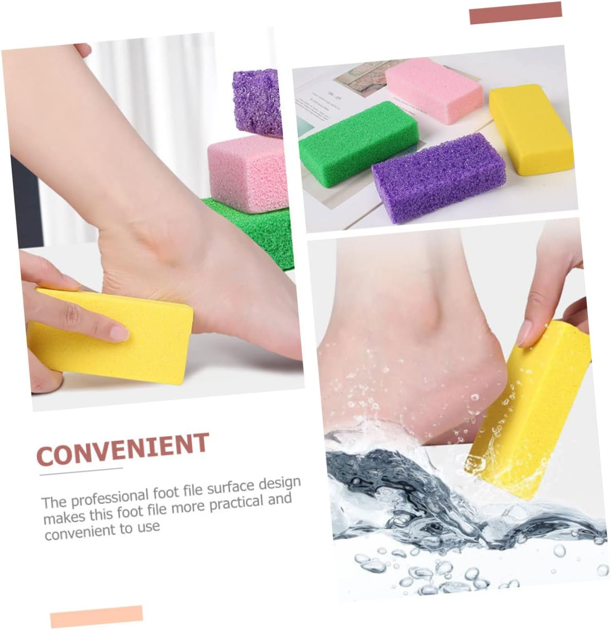 WRITWAA 6Pcs Foot Exfoliator Callus Remover Pumice Stone Professional Pedicure Kit Foot Scrubber for Easier Cleaning Reusable image number 4