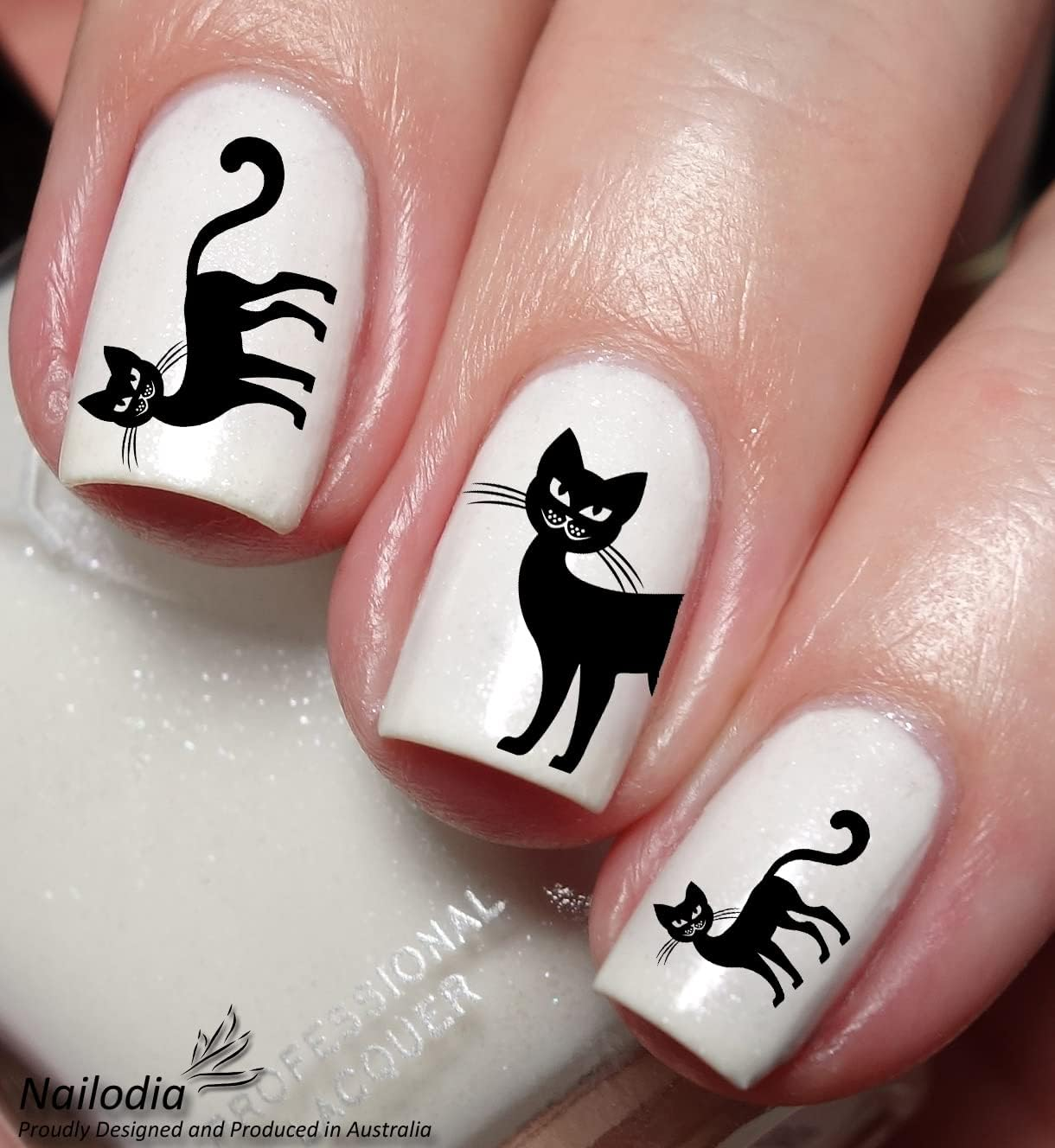 Black Cats Lovers Nail Art Decal Sticker image number 4