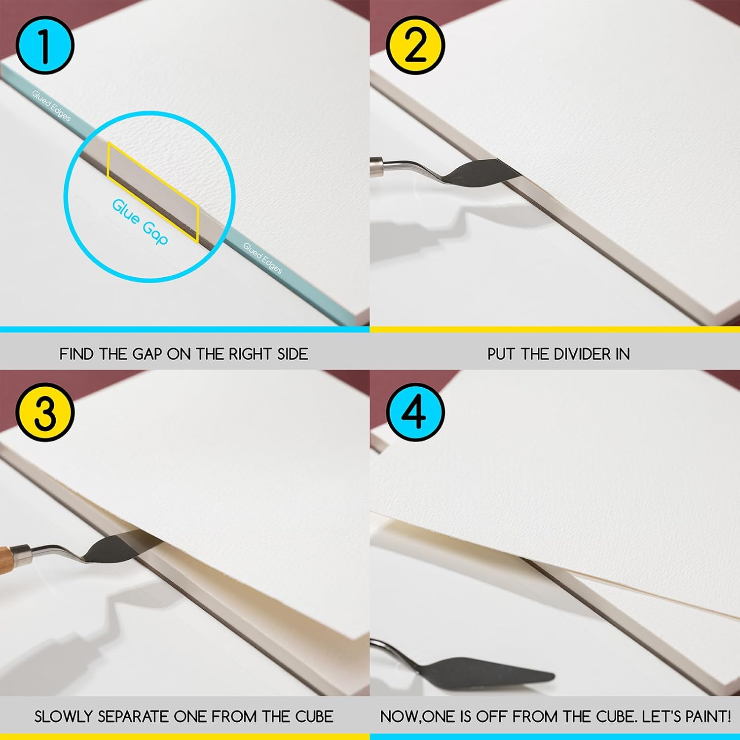 MEEDEN Watercolour Paper Block, 100% Cotton Watercolour Paper Pad of 20 Sheets, 140Lb/300Gsm, Acid-Free Art Paper for Watercolour, Gouache, Ink and More, 10" X 7" Rough Grain image number 2