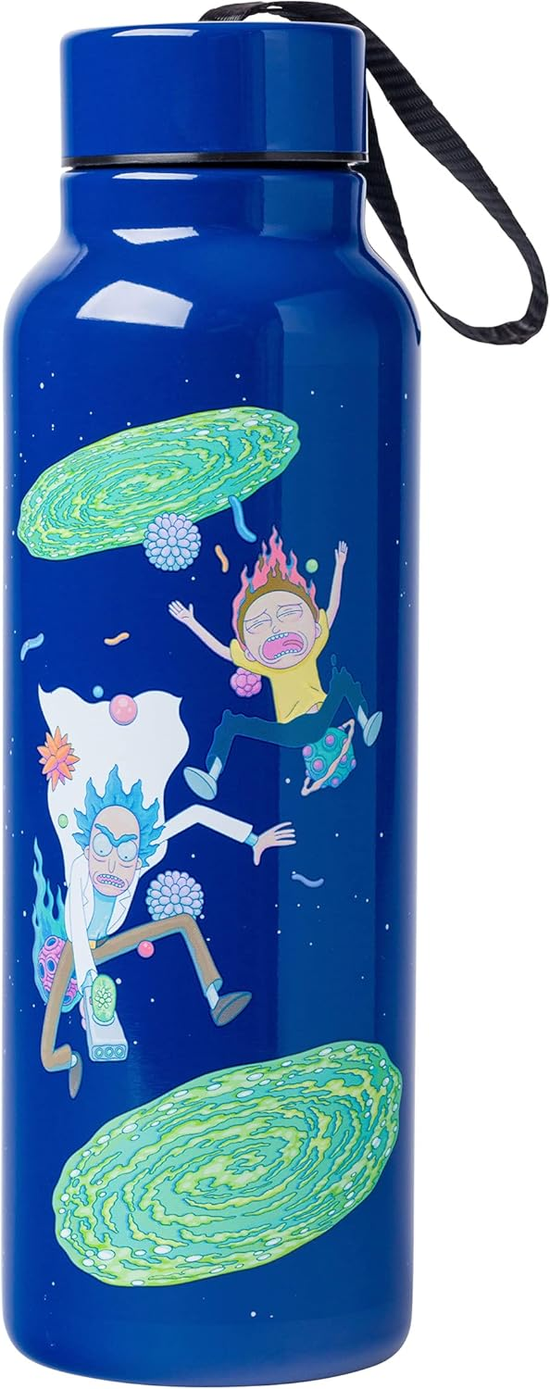 Silver Buffalo Rick and Morty Portal Jump Stainless Steel Water Bottle with Strap, 27-Ounces image number 5