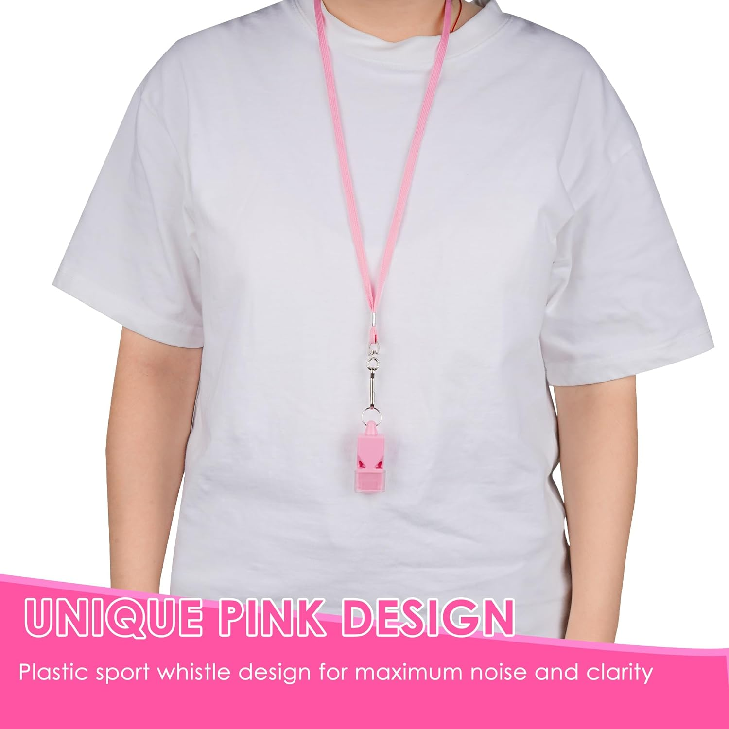 Biiange Whistle, Plastic Whistle, Whistle with Lanyard, for Outdoor Activities, Coach Trainning Whistles Party Whistles for Sports and Parties Gift image number 3