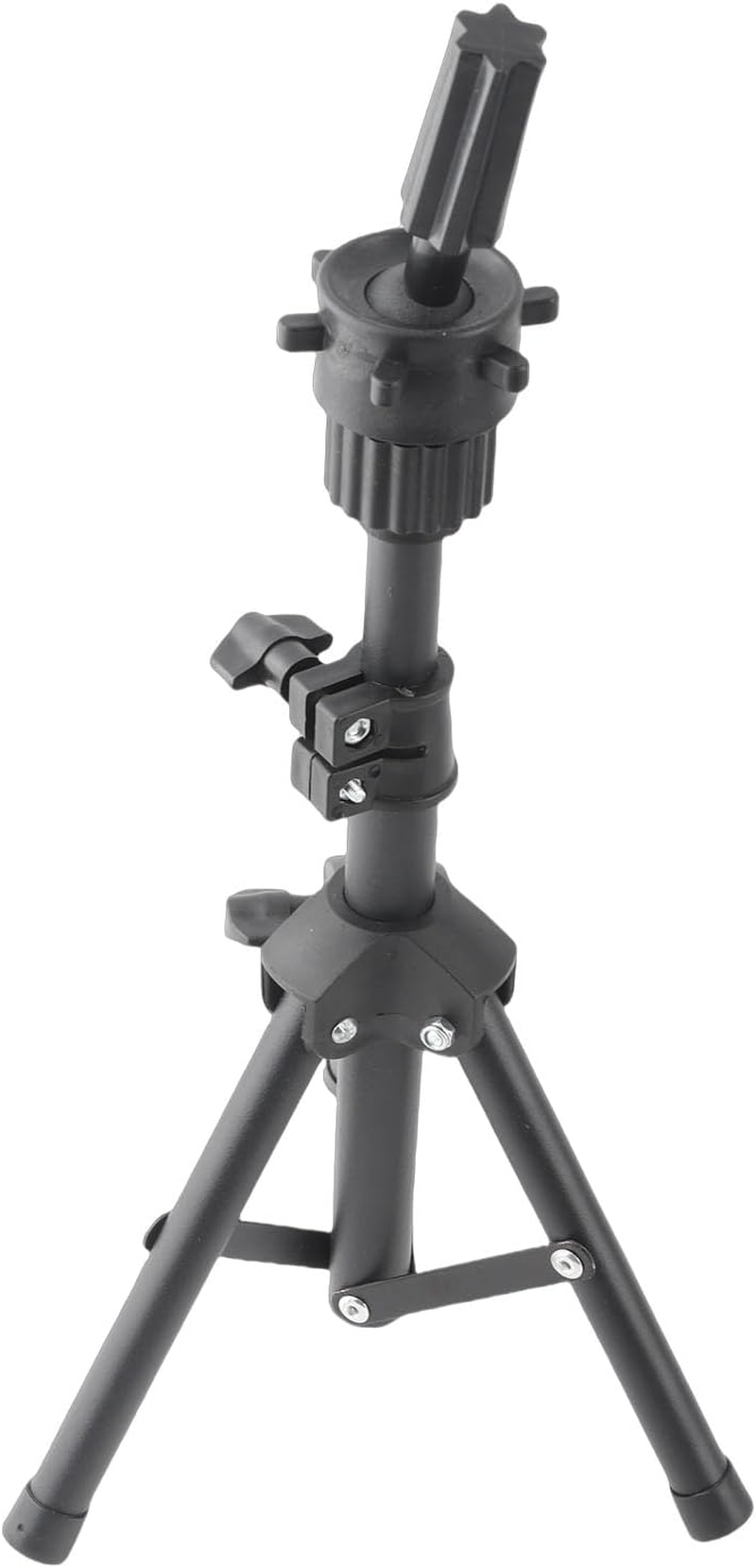 Mannequin Head Stand, Adjustable Cosmetology Wig Stand Tripod, Non Slip Base Training Tripod, Mannequin Head Stand Metal Mini Wig Head Stand for Hairdressing Training