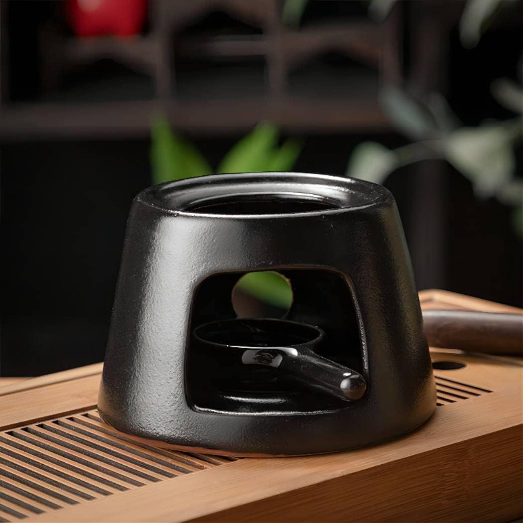 Hand Large Capacity Made Essential Oil Burner Wax Melt Burners, Aromatherapy Aroma Burner Ceramic Oil Diffuser Candle Tealight Holder Home Bedroom Decor Black image number 6