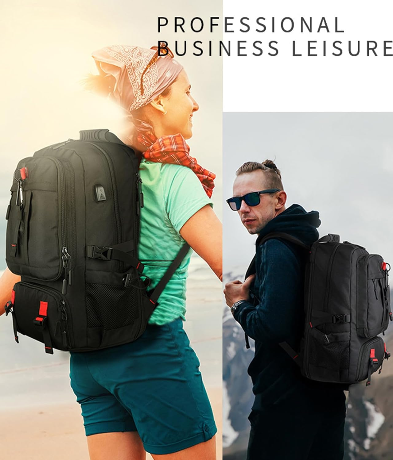 Travel Laptop Backpack,Large Capacity Travel Backpack, Suitable for 17 Inches Laptops. Waterproof, Shoe Compartment,Usb Interface, and Anti-Theft Rear Pocket image number 4