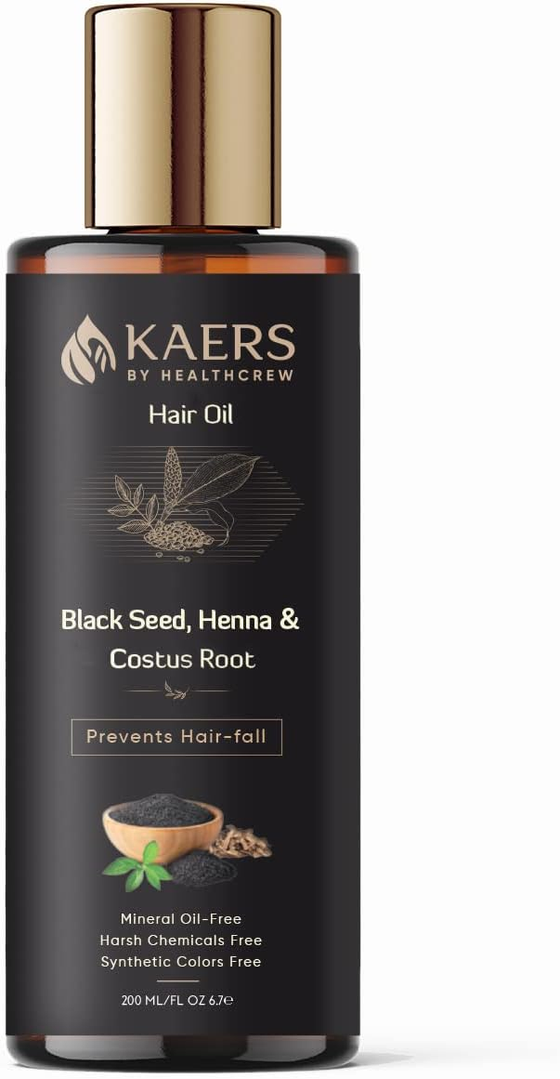 Kaers Black Seed (Kalonji), Hair Oil Containing Henna | No Harsh Chemicals | Best Anti-Dandruff Hair Oil for Long and Strong Hair | 200 ML for Men & Women | Best for Hair Falling image number 3