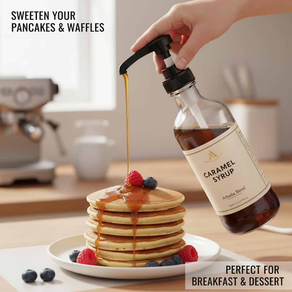 Food Grade Coffee Syrup Pump Dispenser, 750Ml and 1L Bottle Compatible, Specialized for Arkadia Style Coffee Syrup Containers image number 2