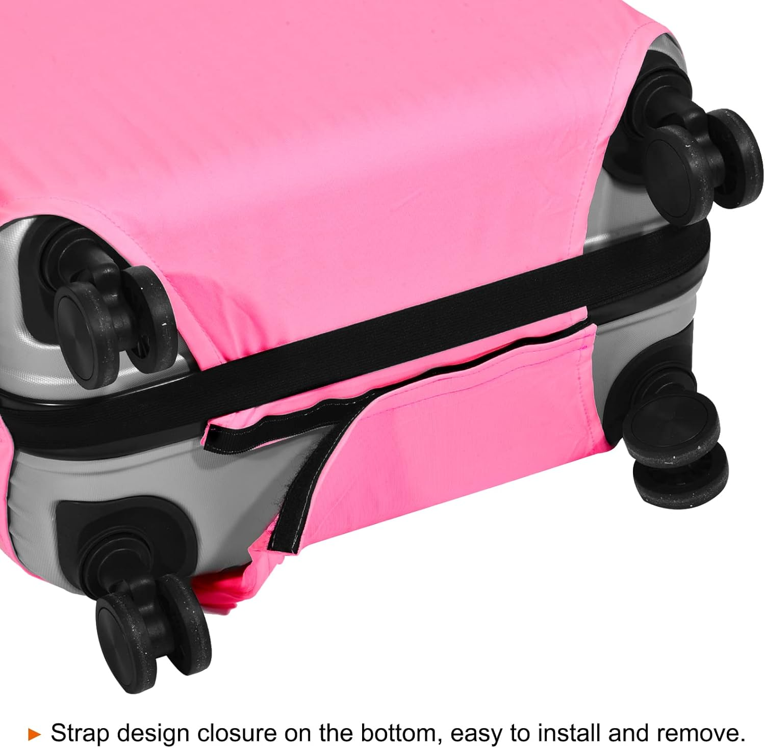 Uxcell Elastic Silk Travel Luggage Cover, Washable Protective Suitcase Protector Bag Pink for 28 Inch Wheeled Suitcase image number 3