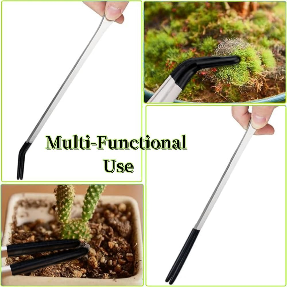 2 Pcs Reptile Feeding Tongs,Worms Tongs,27Cm/10.6" Straight and Curved Tweezers for Aquarium,Aquascape Tools, Stainless Steel Feeder Tools for Hold Bearded Dragon Lizards Reptiles image number 3