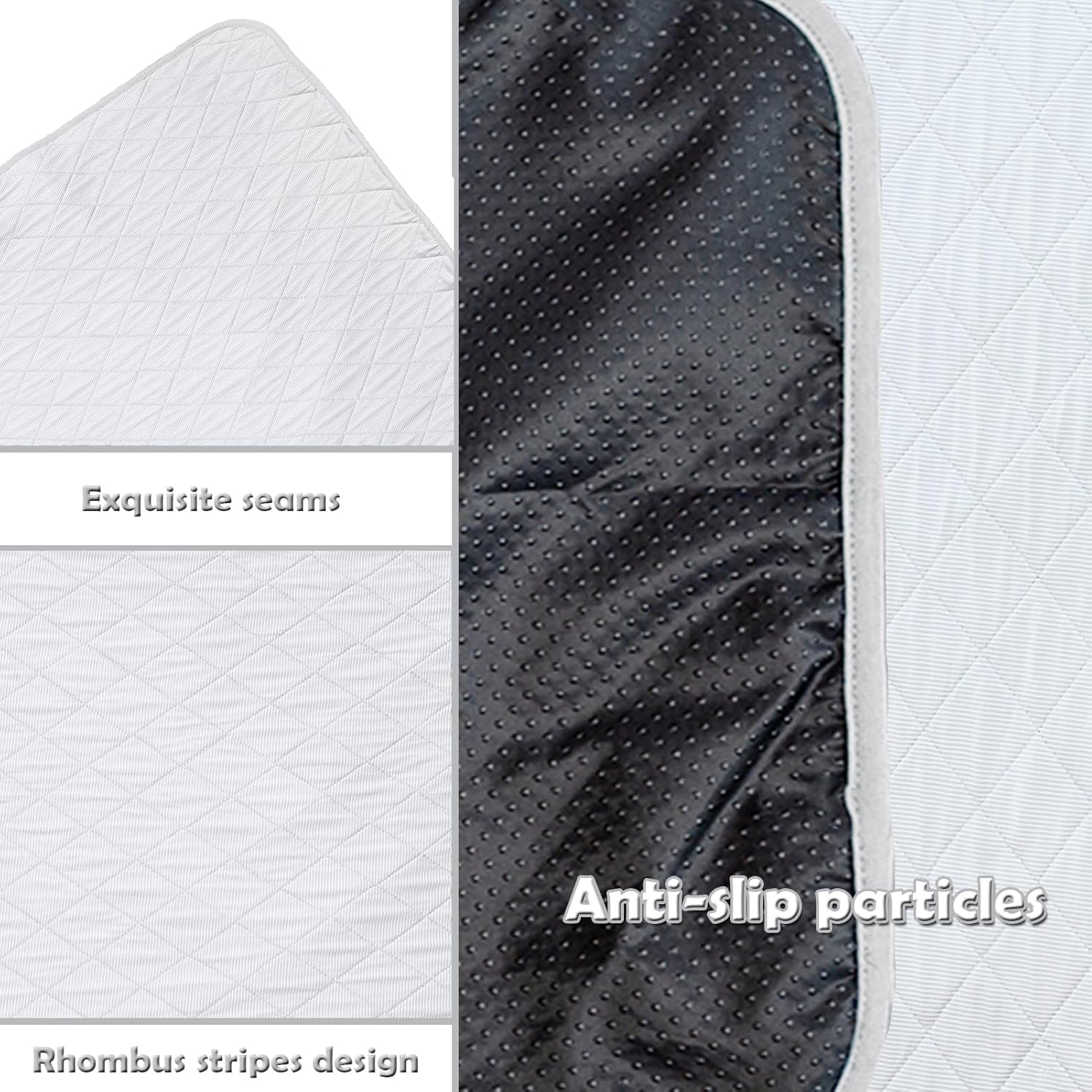 SEIS Dog Ice Pad Ice Silk Cats Kennel Mat Pet Cooling Pad Summer Cool Bamboo Mat Breathable Pad (Solid Gray, L image number 5