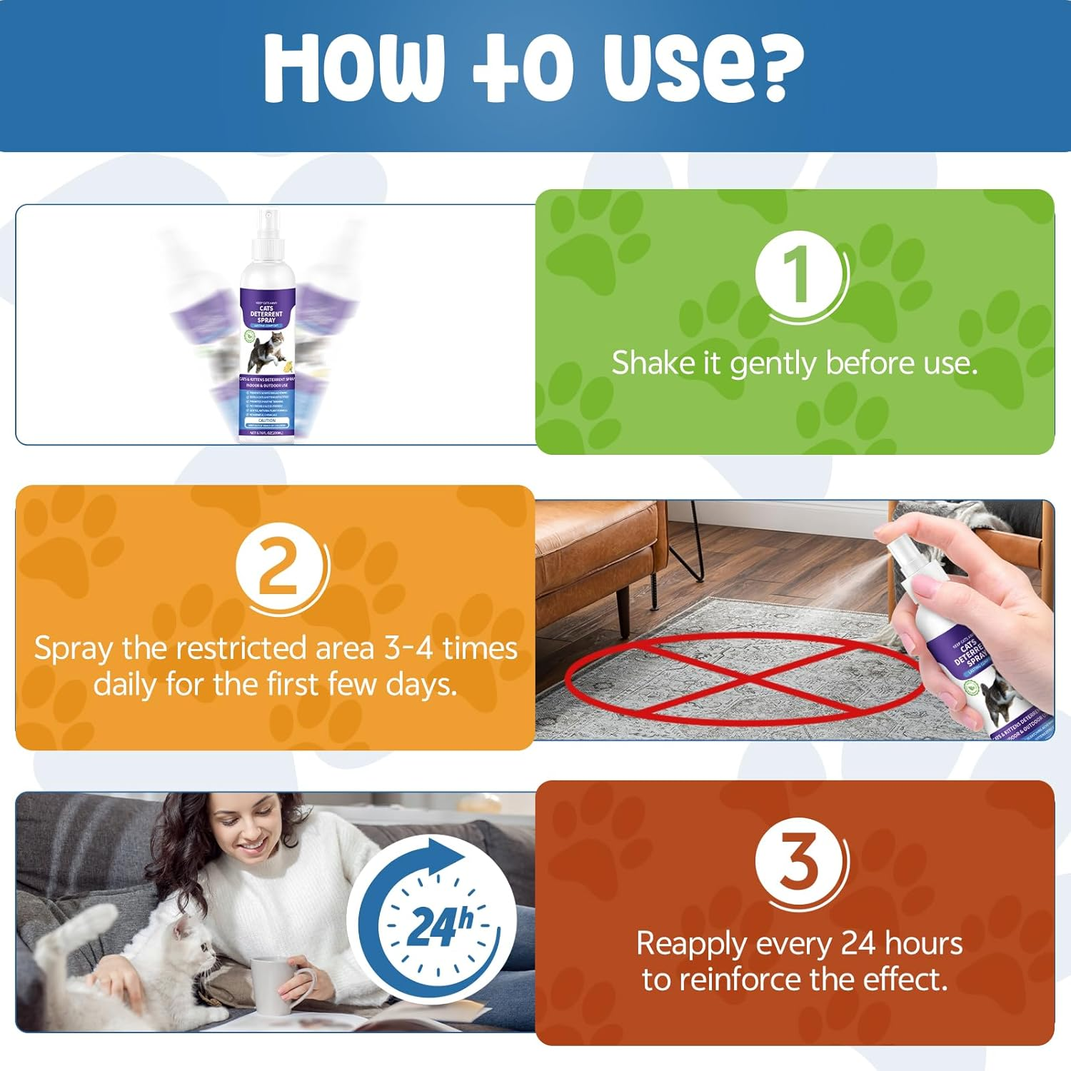 Cat Deterrent Spray, 200ML Cat Repellent Spray, Indoor & Outdoor Anti-Scratch Cat Repellent for Furniture, Sofas, Rugs, Curtains, and Plants, Alcohol-Free & Non-Toxic Formula Repellent for Cats image number 1