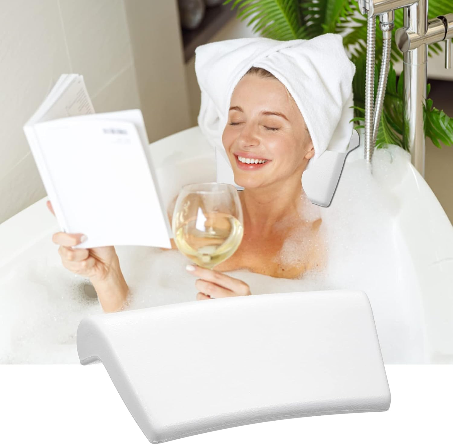 Soft Bath Pillow Bathtub Pillows Headrest SPA Bathroom Supplies White image number 1