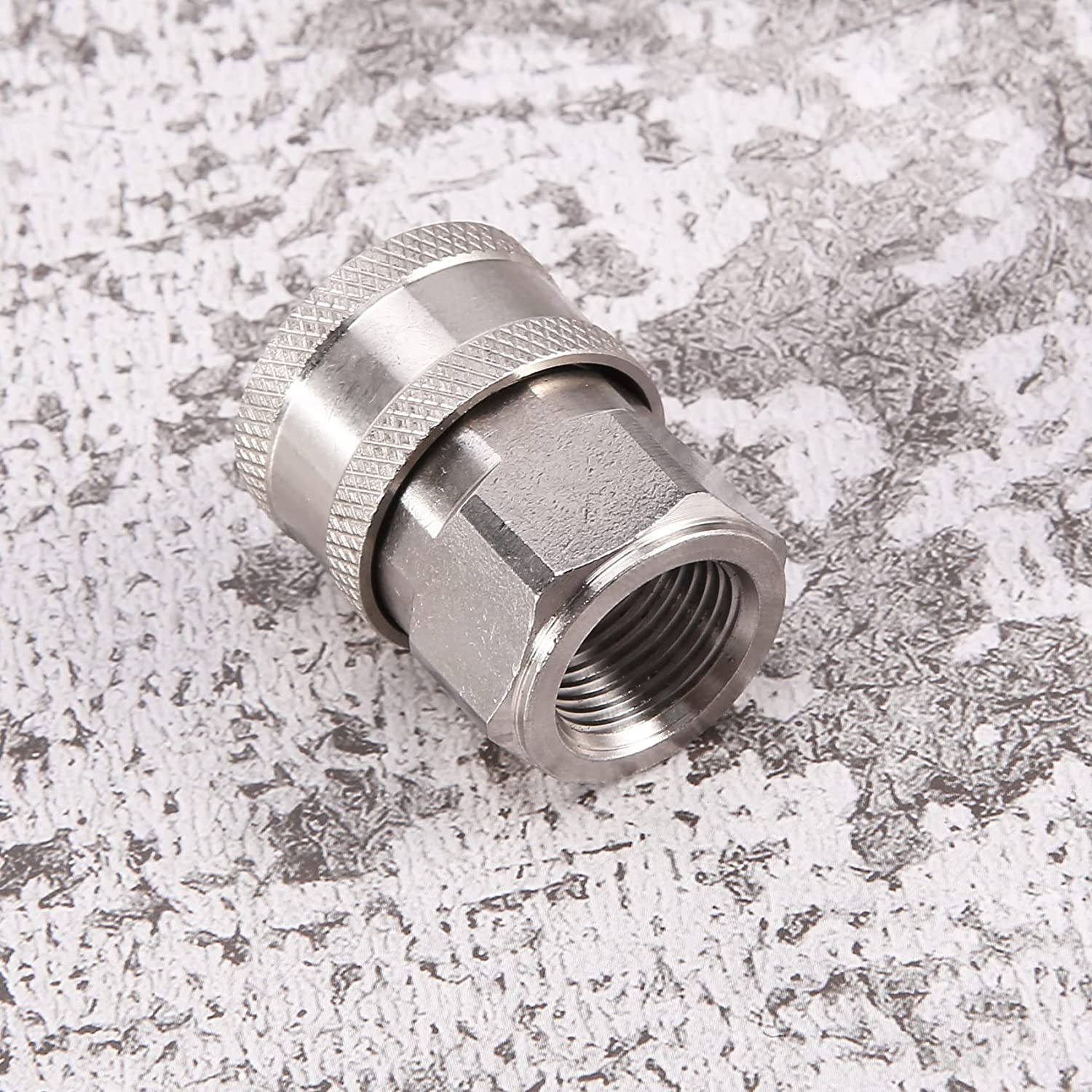 NPT 3/8 Inch Male and Female Quick Connector Kit Pressure Washer Set and 1 Pieces NPT 3/8 Inch Pressure Washers Quick Connector Plug Male Nipple image number 3