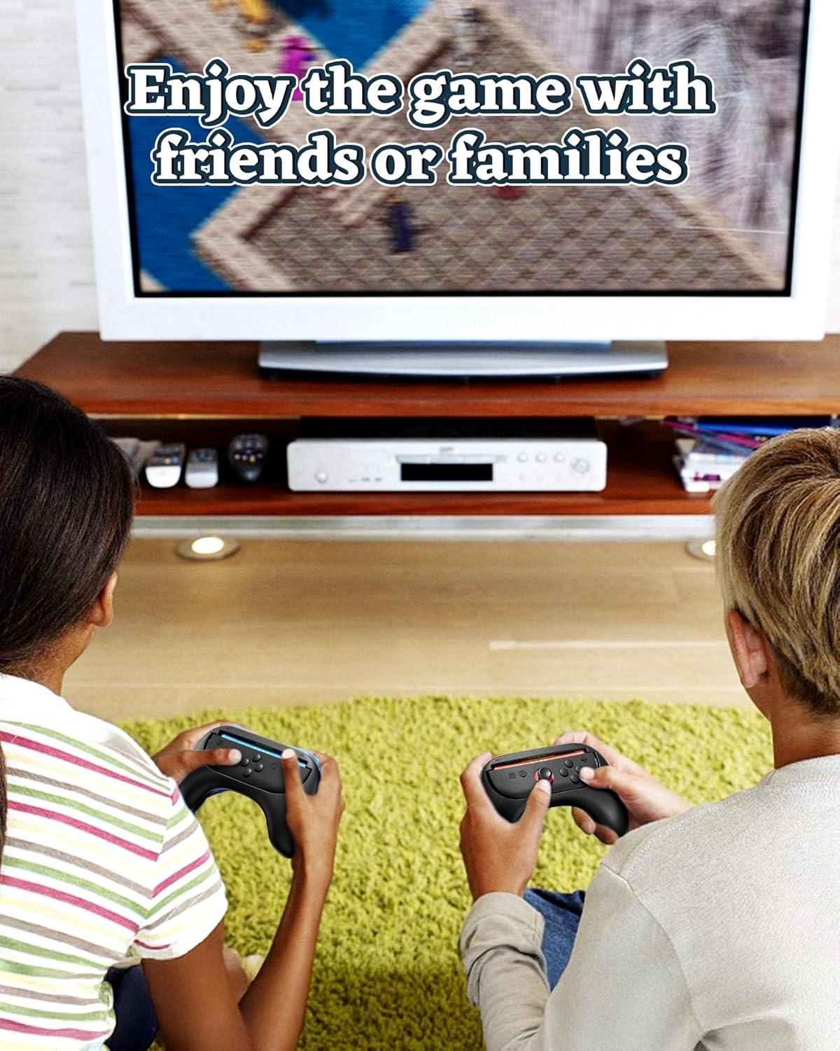 2-Pack Joycon Controller Grips for Switch 2 (2025)｜Ergonomic Replacement Hand Grips for Nintendo Switch 2 Joy-Con Controllers｜Non-Slip, Comfortable & Secure Hold for Enhanced Gaming (Black)​