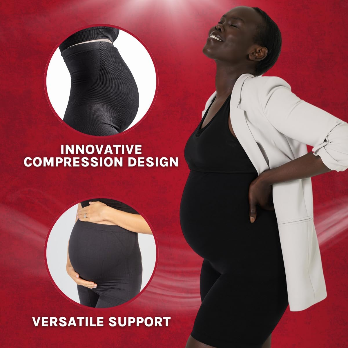 SUPACORE Coretech Pregnancy Shorts Maternity Belly Support Maternity Compression Shorts for Pregnant Women Seamless Shapewear image number 3