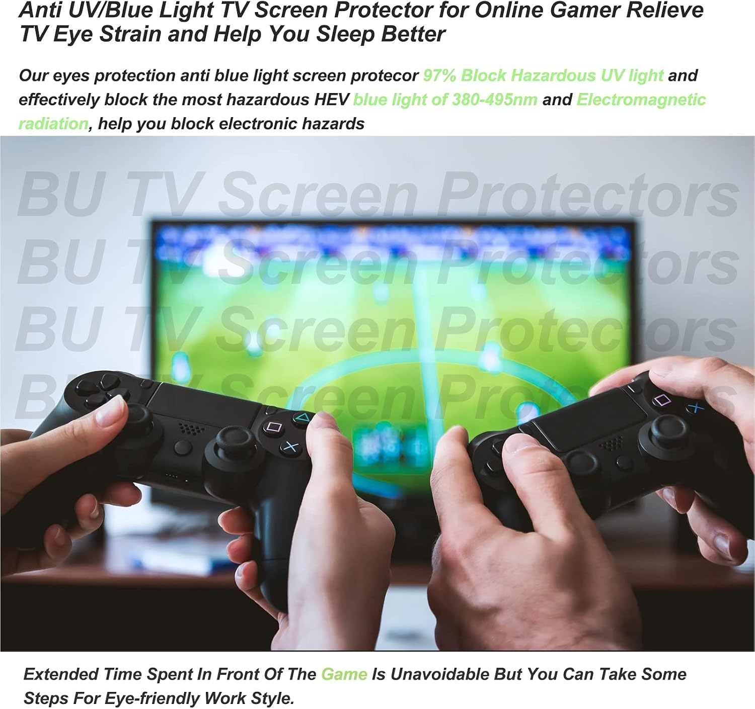 40-75 Inch anti Glare anti Break LCD TV Screen Protector,Blue Light Filter,Shielding UV and Radiation Monitor Filter,Easy to Install,75" 1682 * 966