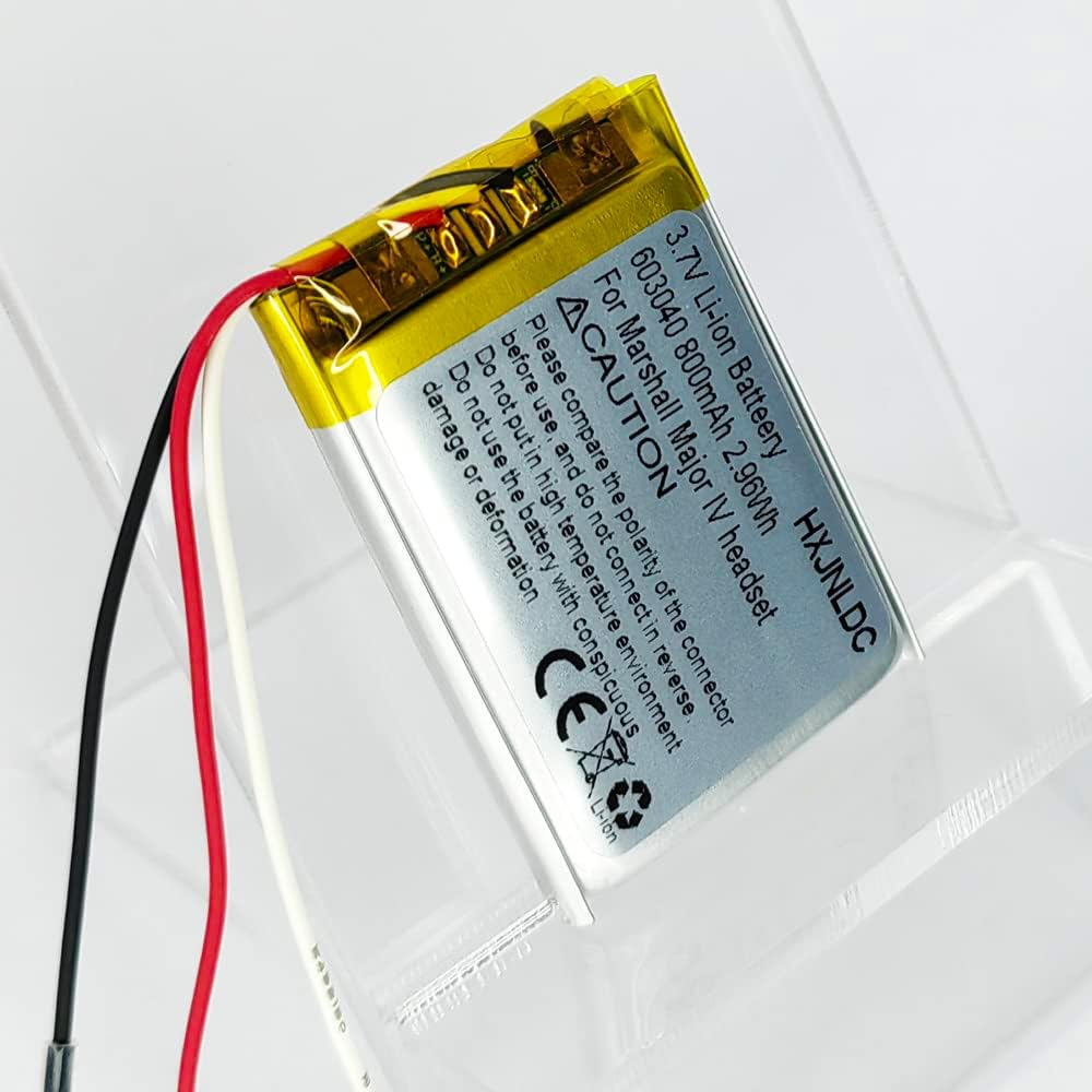 DC 3.7V 800Mah 603040 Rechargeable Lithium-Ion Battery for Marshall MID Major II Major III Major IV Bluetooth Headphones VDL603040 SR603040DIY 3.7-5V Electronic Products Battery Replacement